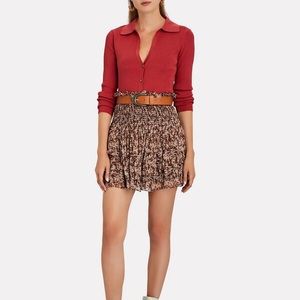 Intermix Red v neck collar long sleeve knit top